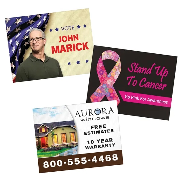 24" x 18" 4 mil Corrugated Double Sided Yard Sign with... from ASI 80228 Quinn