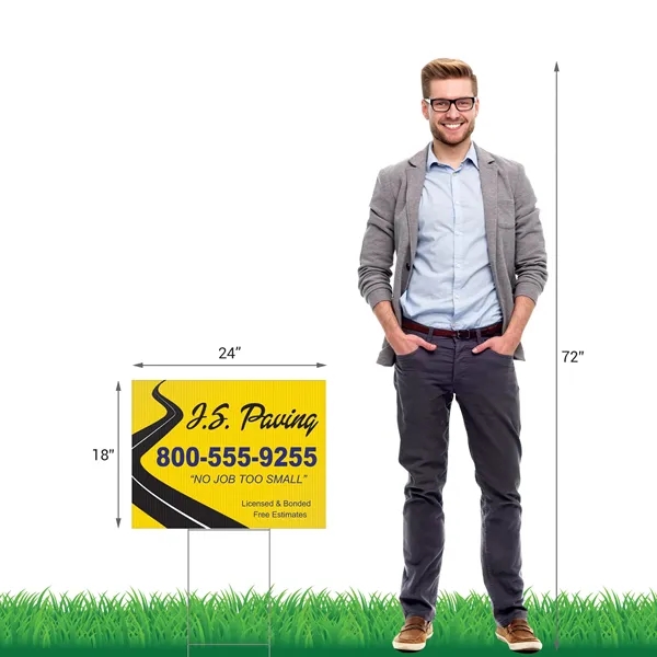 24" x 18" 4 mil Corrugated Double Sided Yard Sign with... from ASI 80228 Quinn