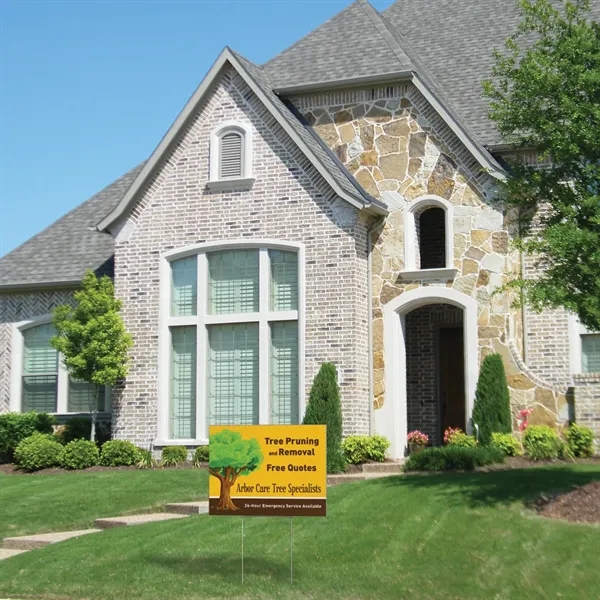 24" x 18" 4 mil Corrugated Double Sided Yard Sign with... from ASI 80228 Quinn