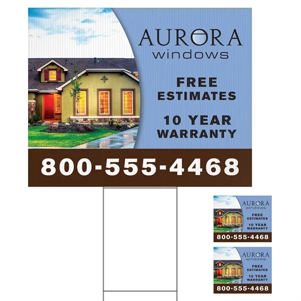 30" x 24" 4 mil Corrugated Double Sided Yard Sign with... from ASI 80228 Quinn