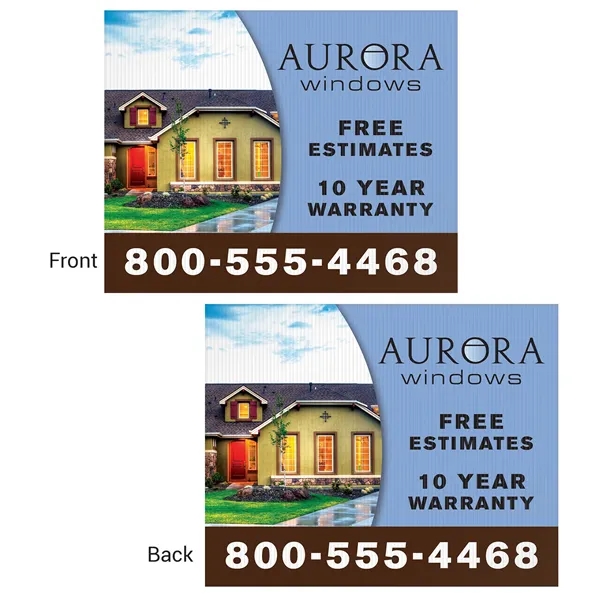30" x 24" 4 mil Corrugated Double Sided Yard Sign with... from ASI 80228 Quinn