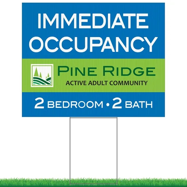 30" x 24" 4 mil Corrugated Double Sided Yard Sign with... from ASI 80228 Quinn
