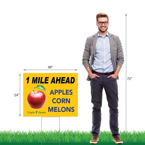 30" x 24" 4 mil Corrugated Double Sided Yard Sign with... from ASI 80228 Quinn