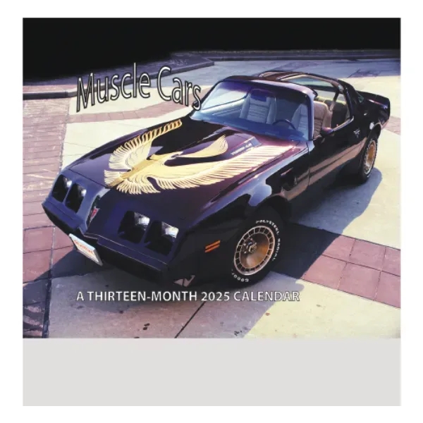 13-month wall calendar with muscle car, patriotic, or landscape scenes.... from ASI 57956 Graphco line