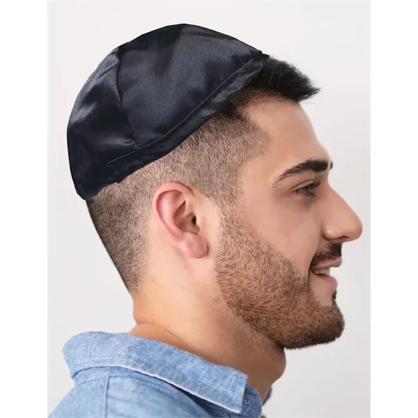 Flat fitted satin yarmulke with white cotton liner.... from ASI 31260 AdCapitol