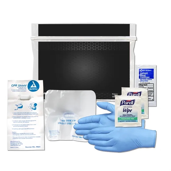 CPR kit with a CPR mask, Purell wipes, gloves, hand sanitizer,... from ASI 84514 Safety Made