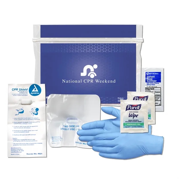 CPR kit with a CPR mask, Purell wipes, gloves, hand sanitizer,... from ASI 84514 Safety Made