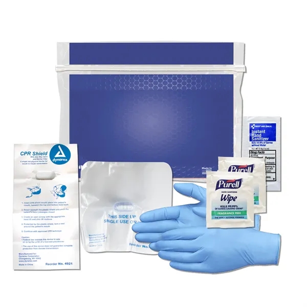 CPR kit with a CPR mask, Purell wipes, gloves, hand sanitizer,... from ASI 84514 Safety Made