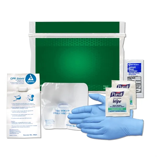 CPR kit with a CPR mask, Purell wipes, gloves, hand sanitizer,... from ASI 84514 Safety Made
