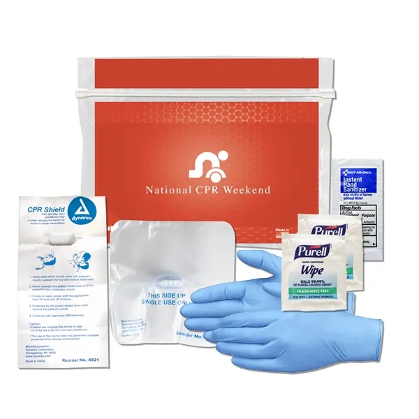 CPR kit with a CPR mask, Purell wipes, gloves, hand sanitizer,... from ASI 84514 Safety Made