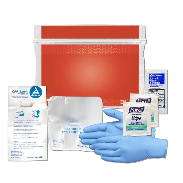 CPR kit with a CPR mask, Purell wipes, gloves, hand sanitizer,... from ASI 84514 Safety Made