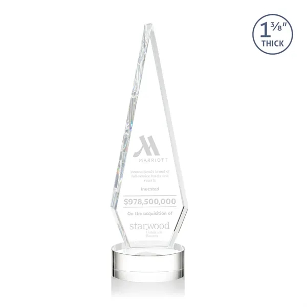 This Optical Crystal Springfield Award on base features an elongated, tall... from ASI 84592 St Regis Group / St Regis