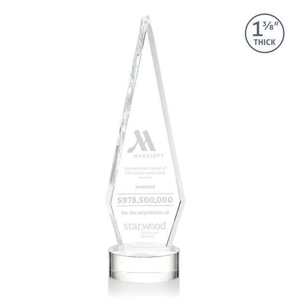 This Optical Crystal Springfield Award on base features an elongated, tall... from ASI 84592 St Regis Group / St Regis