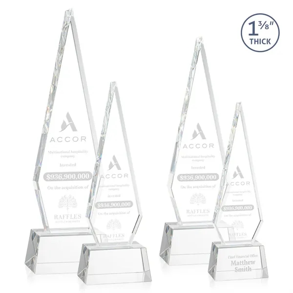 This Optical Crystal Springfield Award on base features an elongated, tall... from ASI 84592 St Regis Group / St Regis