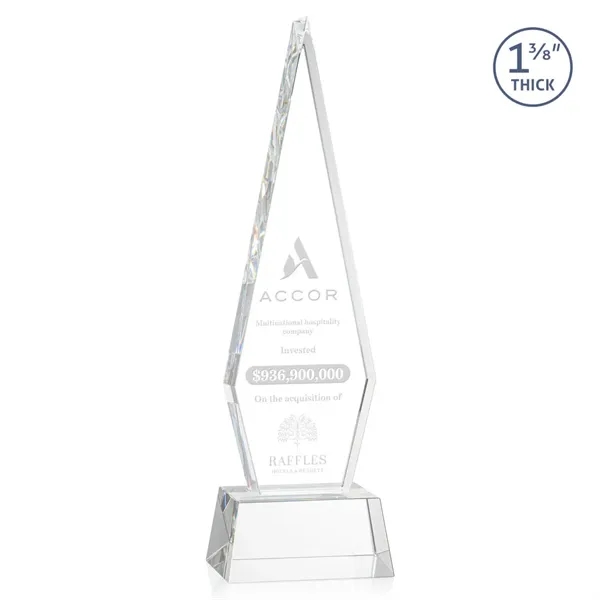 This Optical Crystal Springfield Award on base features an elongated, tall... from ASI 84592 St Regis Group / St Regis