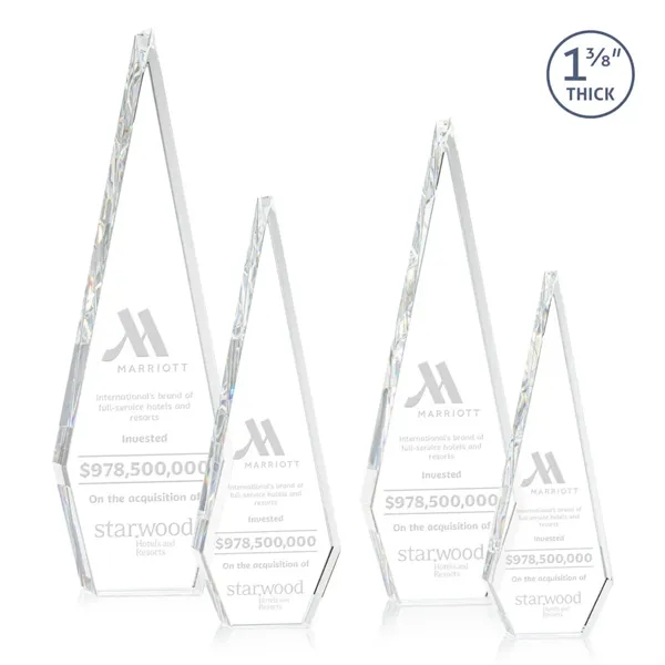 This Optical Crystal Springfield Award on base features an elongated, tall... from ASI 84592 St Regis Group / St Regis