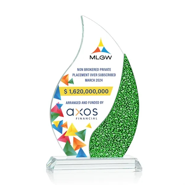 The Oakley Flame VividPrint™ Award is a radiant Starfire Crystal masterpiece... from ASI 84592 St Regis Group / St Regis