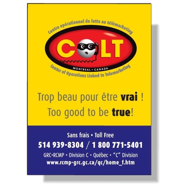 Custom Shape Vinyl Memo Magnet Screen-printed in PMS Spot Color(s).... from ASI 87400 ArtechPro