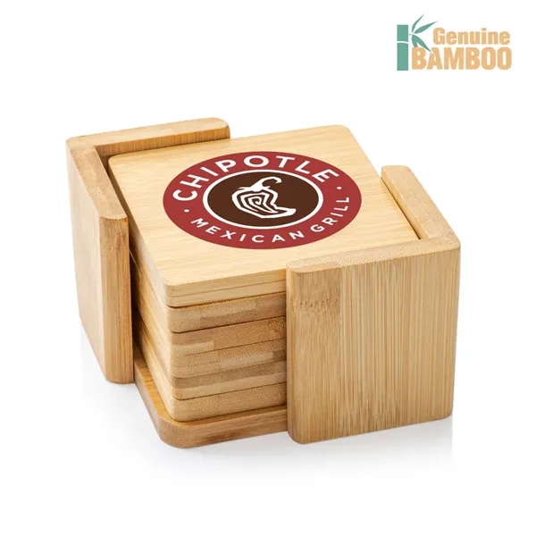 The Burke Bamboo VividPrint™ Coaster Set includes 6 square coasters.... from ASI 84592 St Regis Group
