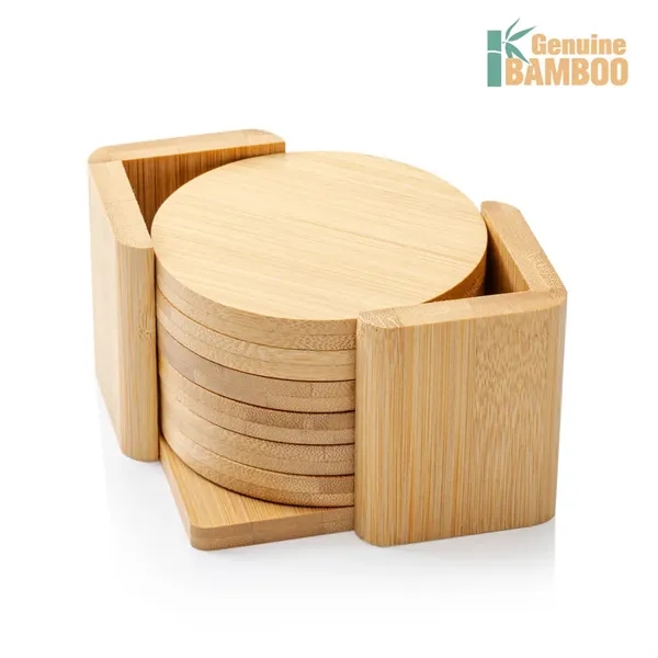 The Yorkshire Bamboo VividPrint™ Coaster Set includes 6 round coasters.... from ASI 84592 St Regis Group