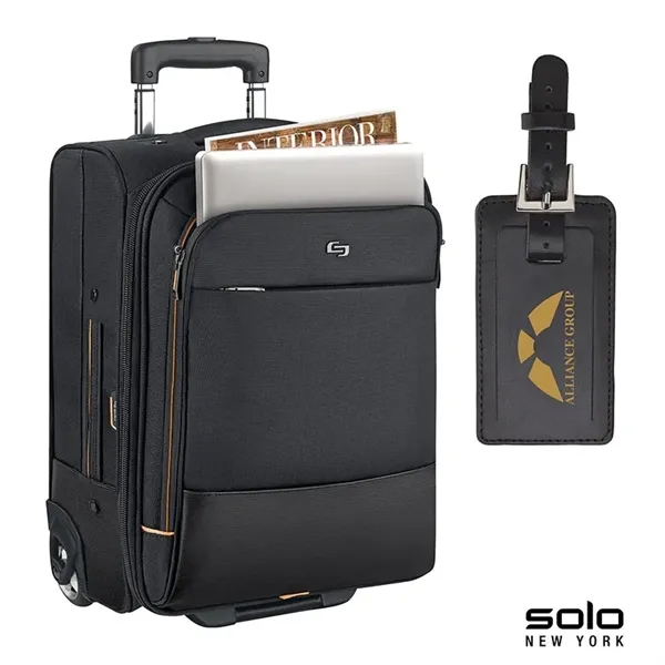 8.75" x 19" x 14.5" rolling overnighter case with 15.6" laptop... from ASI 67866 Logomark/Valumark