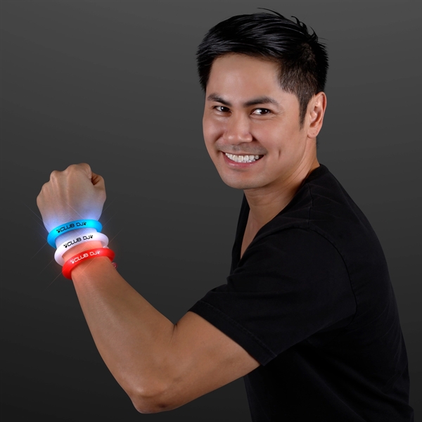 Blank or imprinted. LED Flash Tube Bracelets... from ASI 34194 ALightPromos / Alight Promotional Products