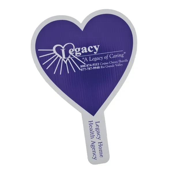 Heart Shape Hand Fan - Screen Printed... from ASI 77280 Pepco Poms