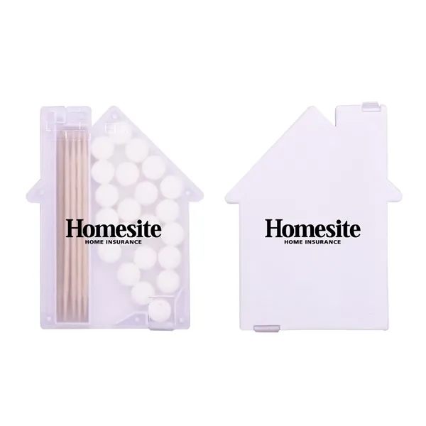 1/4" x 2 3/8" x 3" house-shaped box with 30 sugar... from ASI 63549 Jornik Manufacturing Corp / Jornik