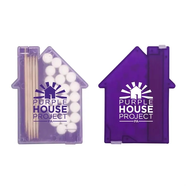 1/4" x 2 3/8" x 3" house-shaped box with 30 sugar... from ASI 63549 Jornik Manufacturing Corp / Jornik