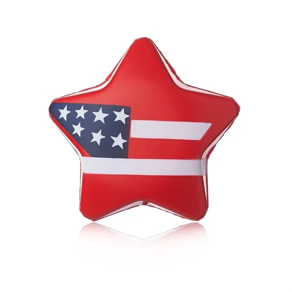 Star shaped stress reliever with American flag design.... from ASI 39552 BEL Promo