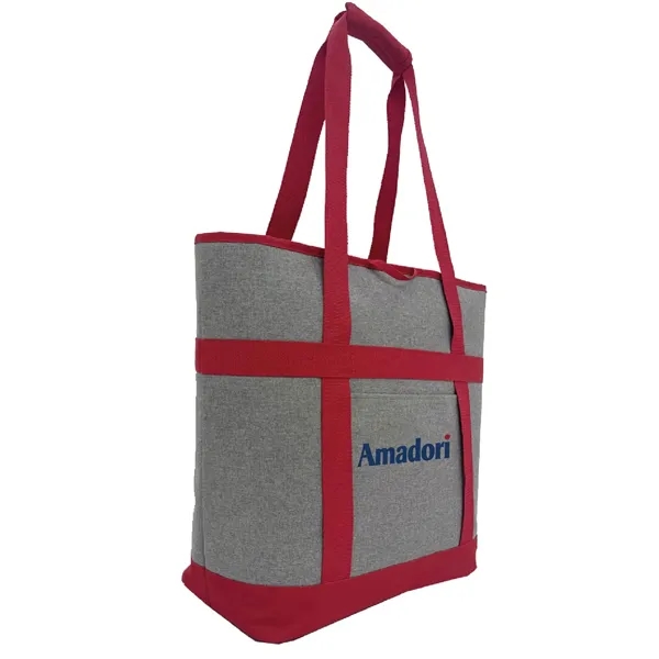 Large cooler tote. Hot/cold lining with zipper closure. Open front pocket.... from ASI 30112 ACE Products / Ace Line