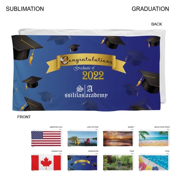 Stock Design Sublimated, Absorbent Microfiber Dri-Lite Terry Beach, Shower Towel, 30x60... from ASI 53509 FIEL-Fairdeal Import & Export / FIEL
