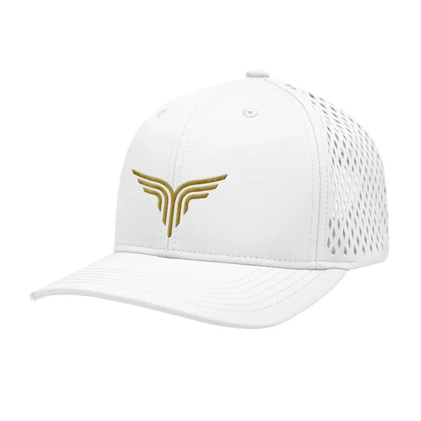 6 panel performance cap with adjustable self-material strap and sliding buckle.... from ASI 61125 Hit Promotional Products / Hit®