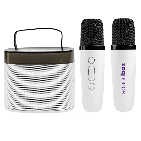 Karaoke set with a mini wireless speaker and two mini microphones.... from ASI 61125 Hit Promotional Products / Hit®