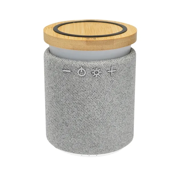 Bluetooth speaker with LED light and wireless charger for QI-enabled devices.... from ASI 61125 Hit Promotional Products / Hit®