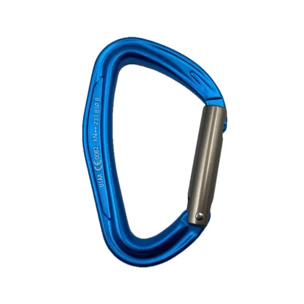 D shape straight gate aluminum carabiner plus laser engraving on 1... from ASI 37218 Athena Promo (tm)