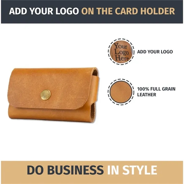 Full-grain leather business card holder.... from ASI 75126 Oowee Products