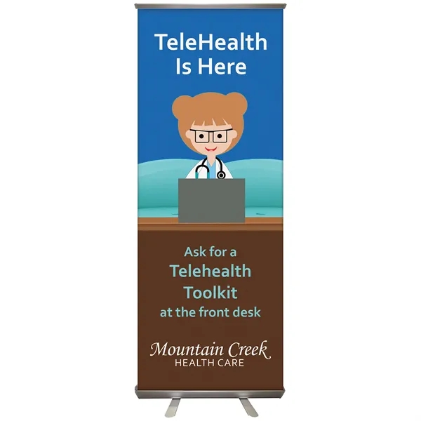 Custom Retractable Banner Stand - 24'' X 63"... from ASI 80228 Quinn
