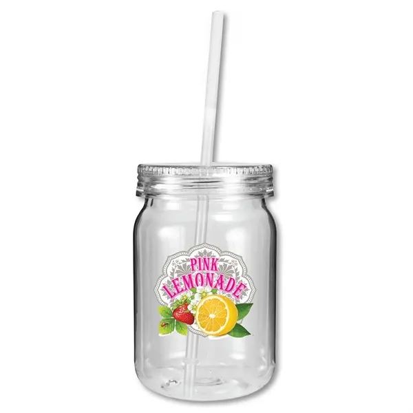24 oz. Plastic Mason Jar, Full Color Digital... from ASI 30270 Aakron Line
