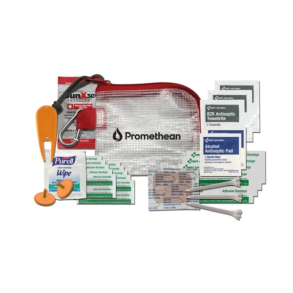 Golf kit with a transparent bag, bandages, ball markers, golf divot,... from ASI 84514 Safety Made