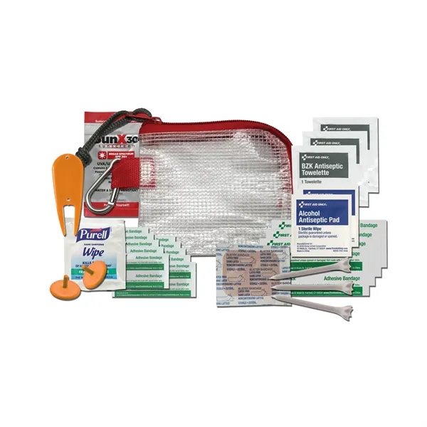 Golf kit with a transparent bag, bandages, ball markers, golf divot,... from ASI 84514 Safety Made