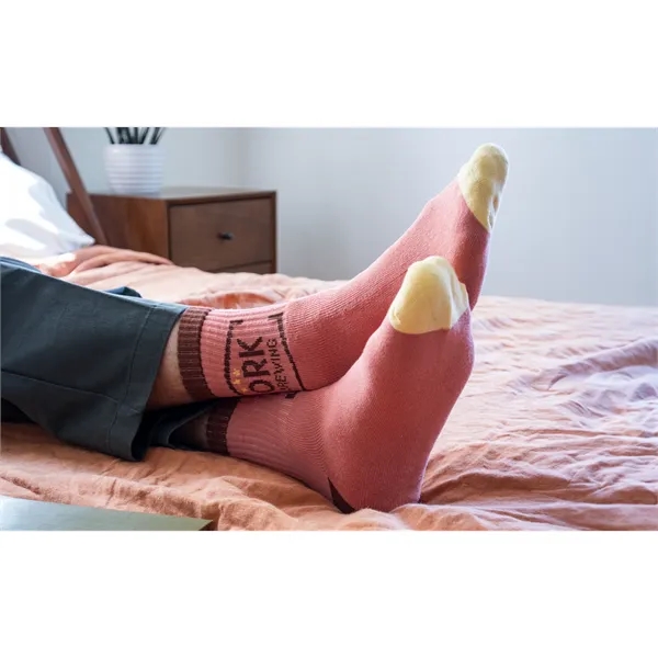 Pantone Matched Jacquard midi crew socks made of nylon and cotton... from ASI 45657 Pop! Promos
