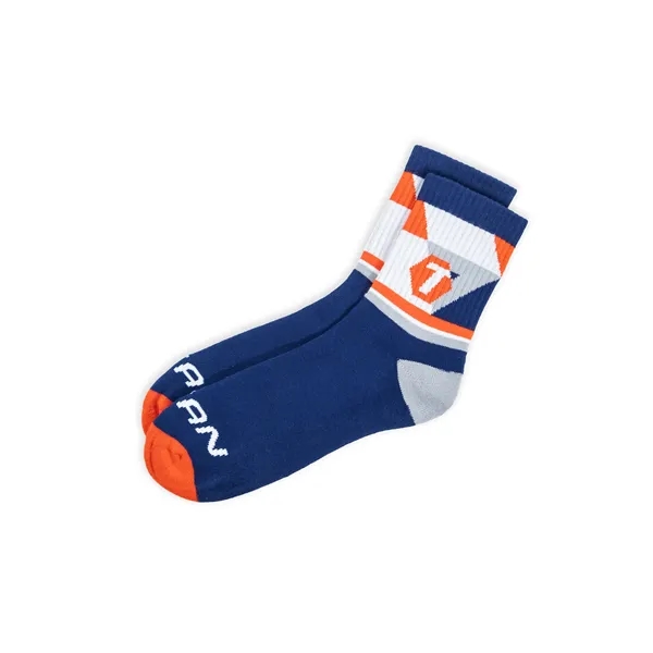 Pantone Matched Jacquard midi crew socks made of nylon and cotton... from ASI 45657 Pop! Promos