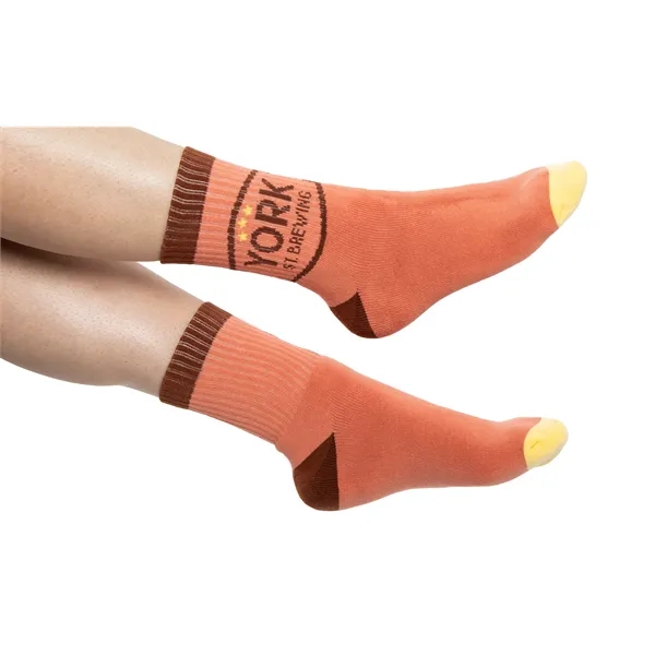 Pantone Matched Jacquard midi crew socks made of nylon and cotton... from ASI 45657 Pop! Promos