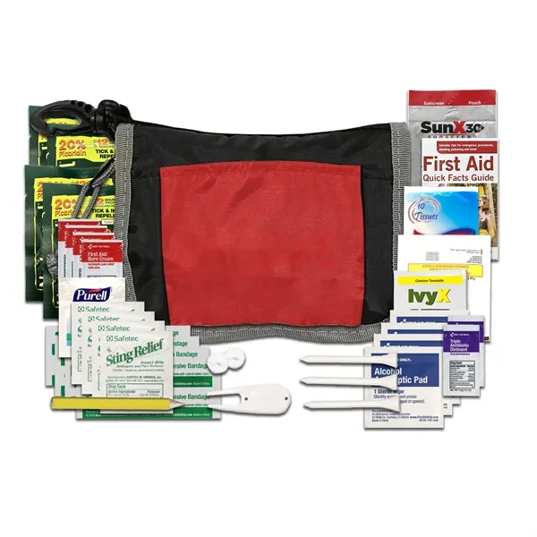 Golf kit with insect repellent wipes, sunscreen, first aid basics, pouch,... from ASI 84514 Safety Made