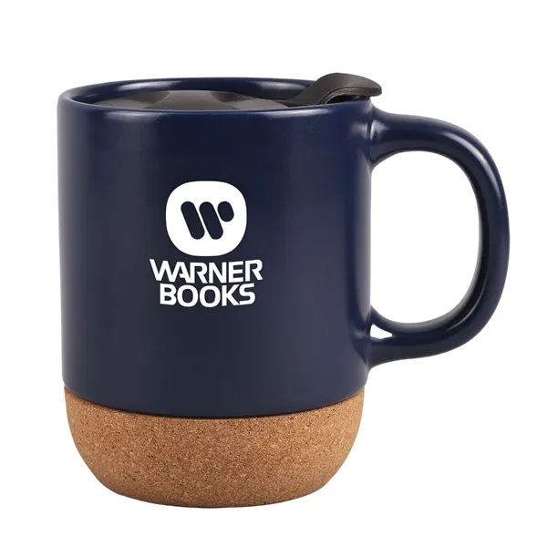 12 oz. ceramic mug with cork base.... from ASI 52840 Evans Manufacturing