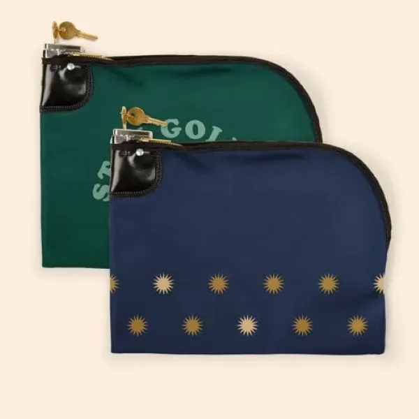 Curved zipper bank deposit bag, laminated nylon, 12" x 10".... from ASI 74710 Numo / NUMO