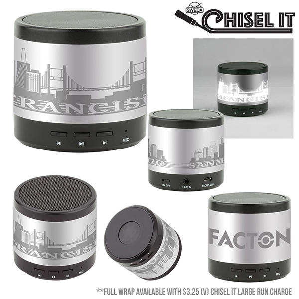 2 5/16" x 2 1/2" wireless speaker that's rechargeable and lights... from ASI 88060 Snugz/USA Inc / Sweda®