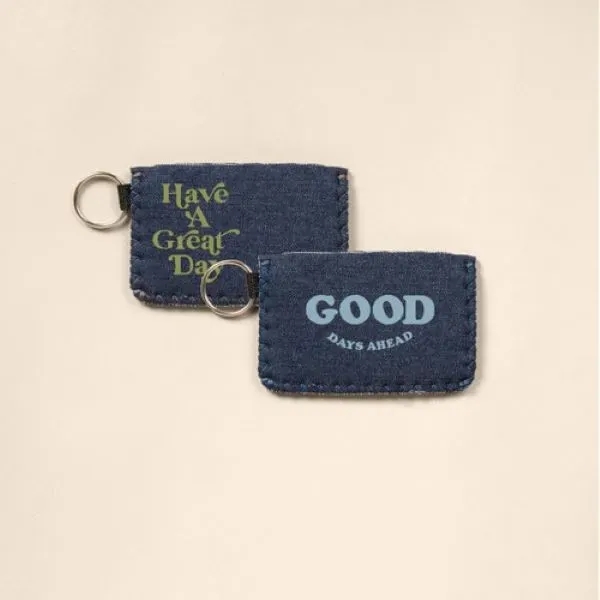 Denim neoprene card holder with customizable stitching for credit cards, ID... from ASI 74710 Numo / NUMO