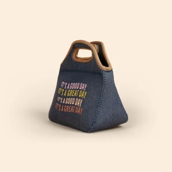 Denim/Neoprene Two-handled lunch bag w/zipper closure & colored stitching & bias... from ASI 74710 Numo / NUMO